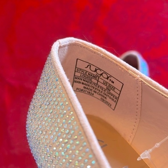 Brand New Sugar Iridescent Beaded Pointed Toe Slip On Flats Dressy Loafers - Picture 12 of 15